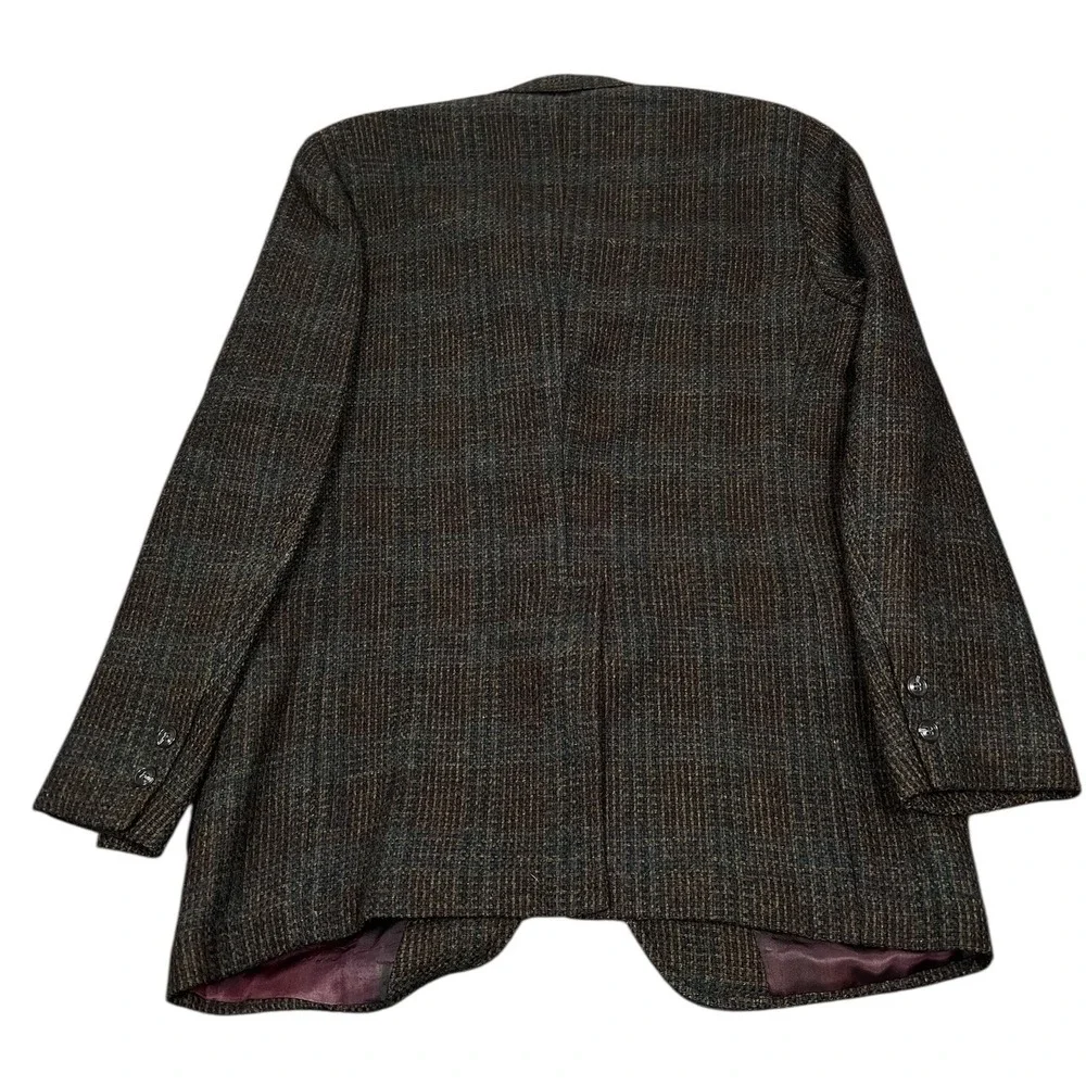 1950s Palm Beach Blazer Mens 39 Regular Brown Plaid Tweed Arnold Constable